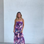Vestido Sicilia Flores Fucsia - Macodesign