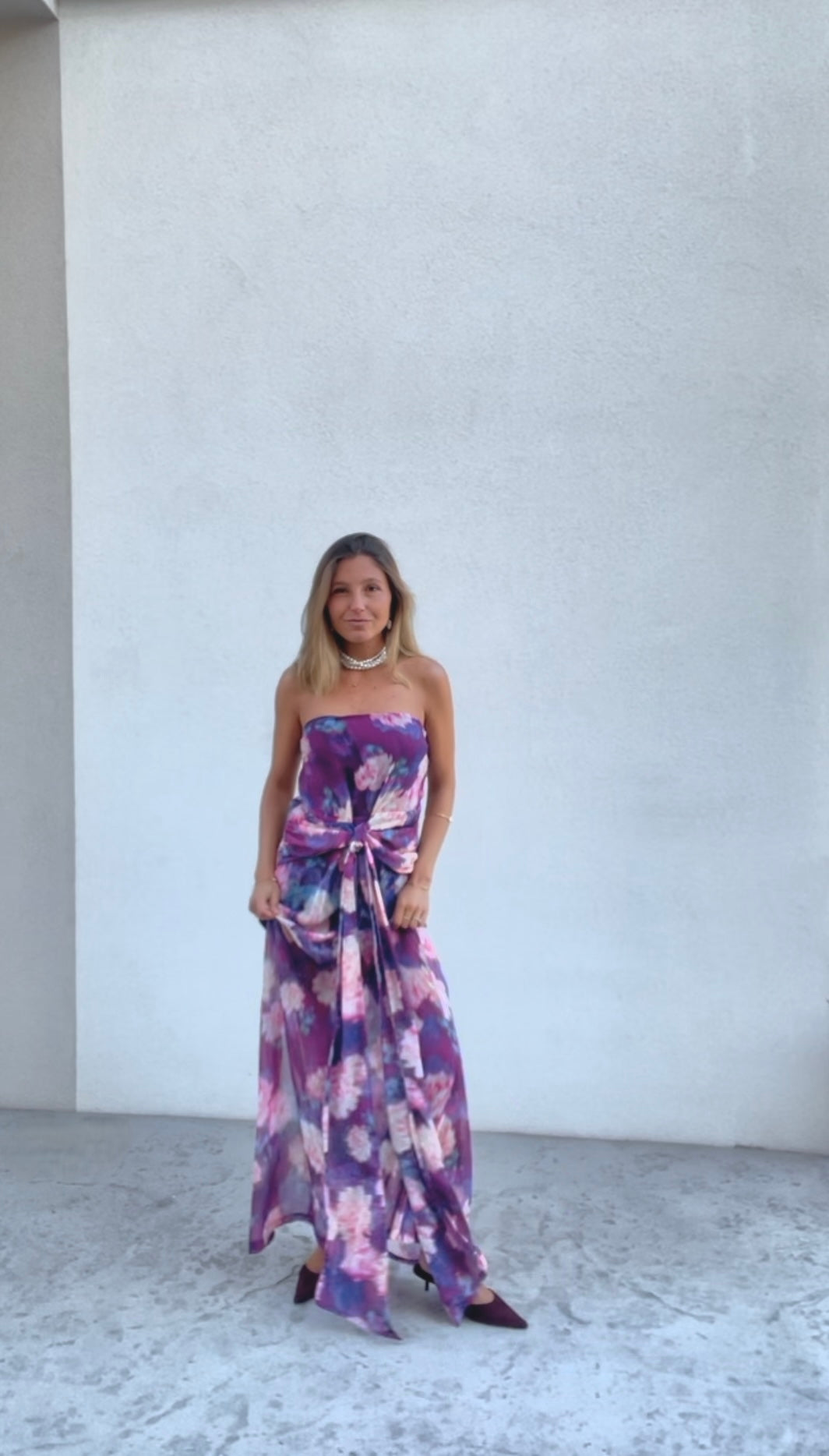 Vestido Sicilia Flores Fucsia - Macodesign