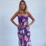 Vestido Sicilia Flores Fucsia - Macodesign
