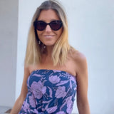 Vestido Sicilia Flores Lila - Macodesign