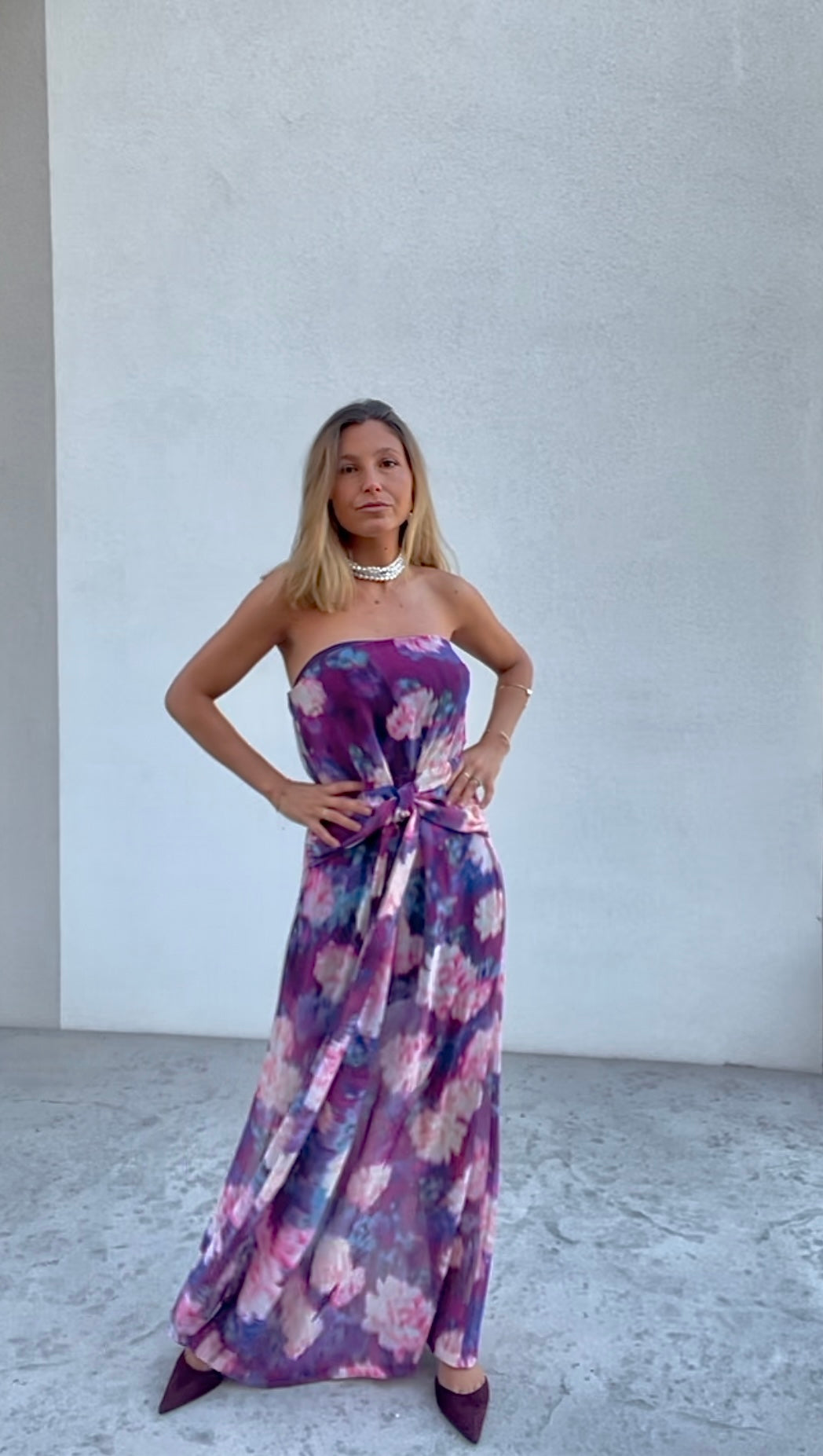 Vestido Sicilia Flores Fucsia - Macodesign
