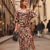 Vestido Turín Print Café - Macodesign