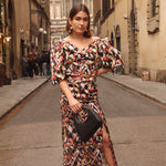Vestido Turín Print Café - Macodesign