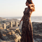 Vestido Kaia Café Manchas - Macodesign