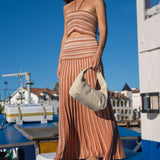 Cartera de cuero Cala Cream en beige crema, vista de cuerpo entero