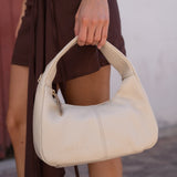 Cartera de cuero Cala Cream en beige crema, vista principal