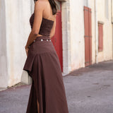 Falda larga Amaia color moro, vista frontal