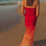 Vestido Sunset Rojo en movimiento, video sin audio