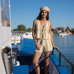 Short Caparica Amarillo, vista editorial
