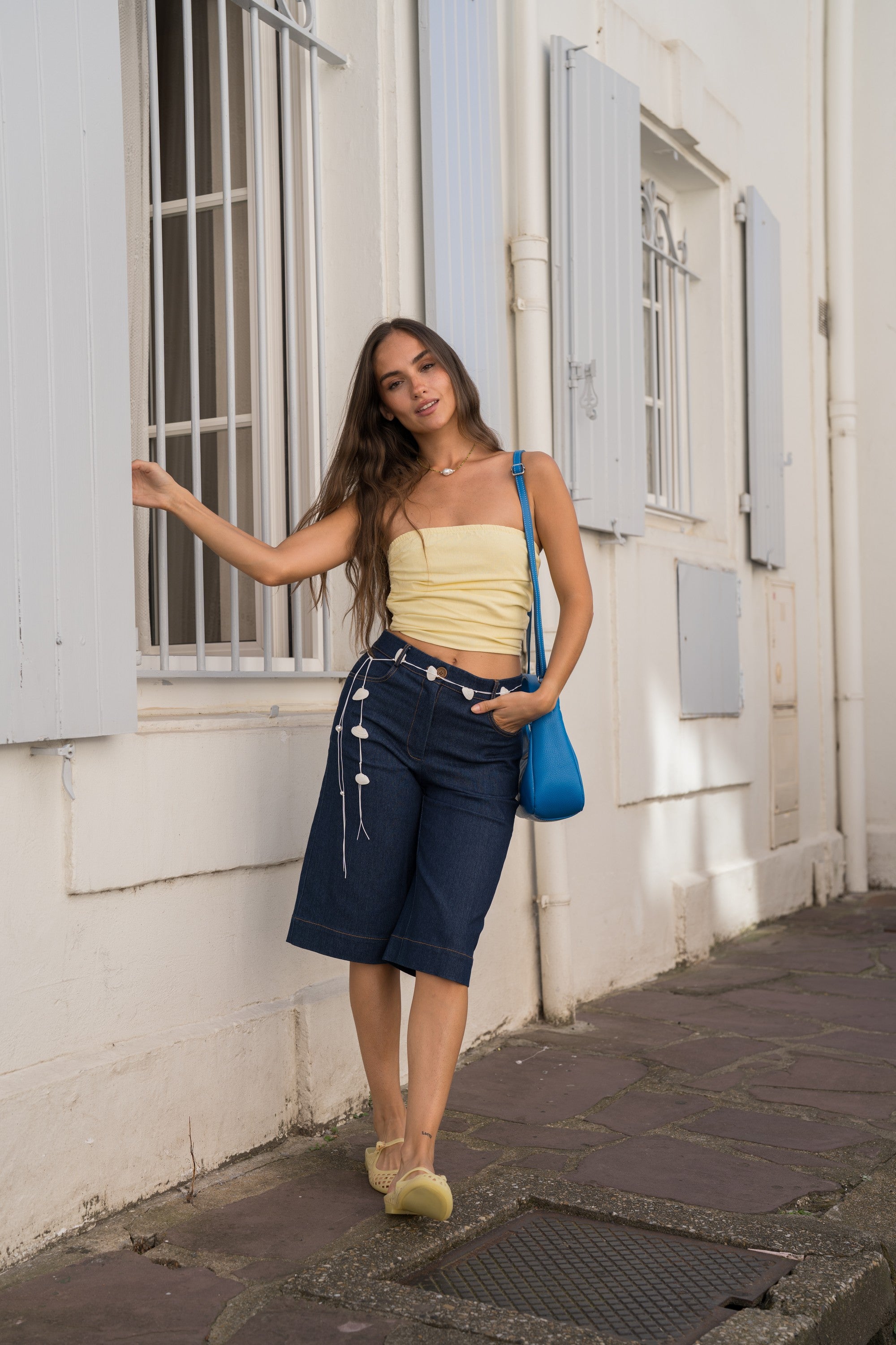 Top Amaia Amarillo, vista frontal