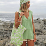 Bolso de Playa Green Flowers - Macodesign